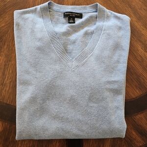 Banana Republic Men's Light Blue V-Neck Sweater Silk Linen Size M
